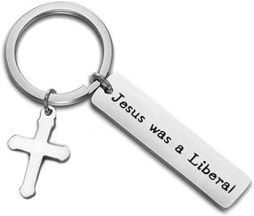 img 4 attached to Religious Christian Gift: Jesus Cross Jewelry - Jesus Liberal Keyring for Christian Atheists