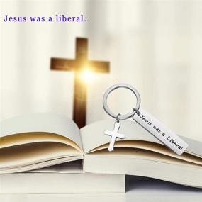 img 2 attached to Religious Christian Gift: Jesus Cross Jewelry - Jesus Liberal Keyring for Christian Atheists