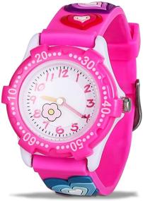 img 4 attached to 🌈 Kids Waterproof Watch: Adorable 3D Cartoon Children's Watches for Teaching Time, Best Gift for Ages 3-12