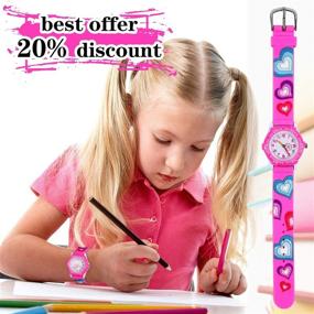 img 3 attached to 🌈 Kids Waterproof Watch: Adorable 3D Cartoon Children's Watches for Teaching Time, Best Gift for Ages 3-12