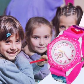 img 1 attached to 🌈 Kids Waterproof Watch: Adorable 3D Cartoon Children's Watches for Teaching Time, Best Gift for Ages 3-12