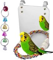 🐦 enhance bird activities with loperdeve 7" brid mirror and rope perch swing - ideal for greys, amazons, parakeets, cockatiels, conures, lovebirds, finches, and canaries logo