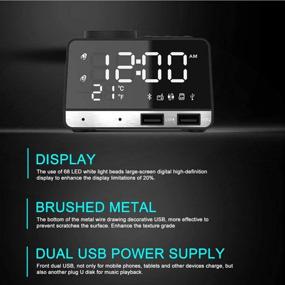img 2 attached to 🕰️ Ziivron Alarm Clocks for Bedrooms: 4.2" LED Digital Radio Clock with FM, Dual USB, Snooze, Bluetooth & Battery Backup