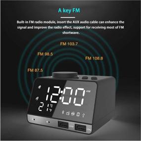 img 3 attached to 🕰️ Ziivron Alarm Clocks for Bedrooms: 4.2" LED Digital Radio Clock with FM, Dual USB, Snooze, Bluetooth & Battery Backup