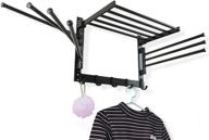 🧺 inatsunny laundry clothes drying rack - wall mounted swivel towel rack - space-saving solution with hooks and swing arms - ideal for laundry room and bathroom - sleek space aluminum design (black) logo