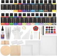 🎨 nicpro acrylic pour paint kit - 26 colors, high flow premixed pouring supplies set with canvas, wood slices, pouring oil, tools & gloves: beginner diy painting kit logo