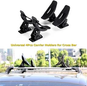 img 4 attached to 🛶 AUXMART Universal Kayak Roof Racks | Top Mounted Saddles for Canoe, Boat, Paddle Board, Surfboard | Car SUV Crossbar Mount