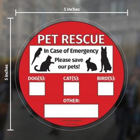 img 1 attached to 🐾 Emergency Pet Rescue - Save Our Pets Sign 2-Pack - Inside Window Static Cling Decal - Easy Removal and Repositioning - 5 x 5 in. (2)