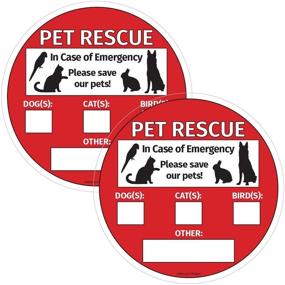 img 3 attached to 🐾 Emergency Pet Rescue - Save Our Pets Sign 2-Pack - Inside Window Static Cling Decal - Easy Removal and Repositioning - 5 x 5 in. (2)