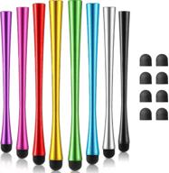 🖊️ set of 8 slim waist stylus pens with 8 mm fiber tips - capacitive stylus for touch screens compatible with iphone, ipad, tablet - assorted colors logo