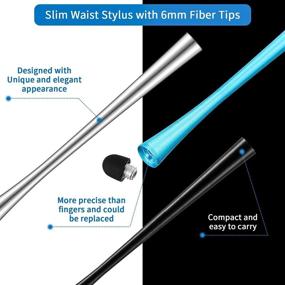 img 2 attached to 🖊️ Set of 8 Slim Waist Stylus Pens with 8 mm Fiber Tips - Capacitive Stylus for Touch Screens Compatible with iPhone, iPad, Tablet - Assorted Colors