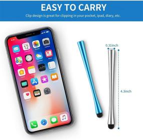 img 3 attached to 🖊️ Set of 8 Slim Waist Stylus Pens with 8 mm Fiber Tips - Capacitive Stylus for Touch Screens Compatible with iPhone, iPad, Tablet - Assorted Colors