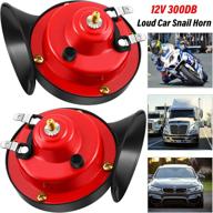 📣 high & low tone electric snail horn set - loud 300db car & motorcycle horns, waterproof dual horns with brackets, screws - 12v logo