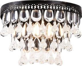 img 3 attached to 🌟 Contemporary Acrylic Crystal Wall Sconces in Black Gold Painted Finish, Ideal Wall Lamp for Bedroom, Bathroom, and Living Room, G9 LED 2-Lights (Bulbs Not Included)