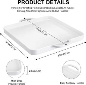 img 2 attached to Trendy Melamine Serving Tray with Handles