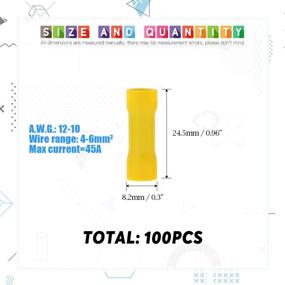 img 3 attached to 💡 Glarks 100Pcs 12-10 Gauge Butt Electrical Insulated Quick Splice Crimp Terminals Connectors: Premium Electrical Connectors for Secure and Efficient Splicing