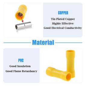 img 2 attached to 💡 Glarks 100Pcs 12-10 Gauge Butt Electrical Insulated Quick Splice Crimp Terminals Connectors: Premium Electrical Connectors for Secure and Efficient Splicing