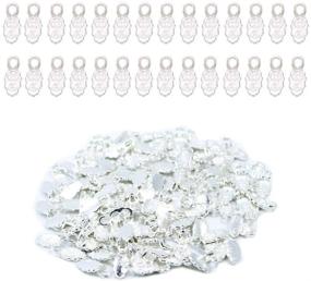 img 2 attached to 💎 Pack of 100 Sterling Silver Plated Earring Bails for Glass Tile DIY Pendants | Shiny Silver Glue-on Bail Fashion Jewelry