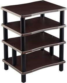 img 3 attached to XL Open Air Design Audio Stand - Monolith 4-Tier, Espresso Finish, Supports up to 75 Lbs per Shelf, Ideal Solution for AV Component Organization