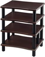 xl open air design audio stand - monolith 4-tier, espresso finish, supports up to 75 lbs per shelf, ideal solution for av component organization логотип