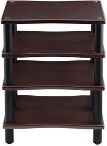 img 2 attached to XL Open Air Design Audio Stand - Monolith 4-Tier, Espresso Finish, Supports up to 75 Lbs per Shelf, Ideal Solution for AV Component Organization