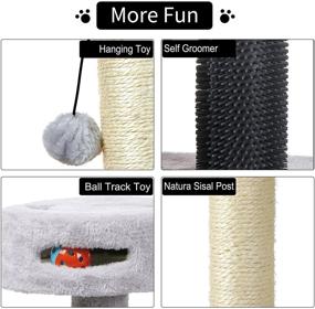 img 1 attached to 🐱 PGFUN 3-in-1 Cat Scratching Post: Sisal Scratcher, Interactive Ball Toy, Massager Brush – Ideal for Indoor Cats and Kittens