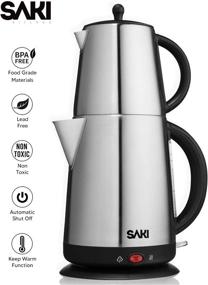 img 3 attached to ☕ Saki Turkish Tea Maker - 110 Volt Electric Stainless Steel Tea Maker, Keep Warm Mode, 2 in 1 Tea Kettle with Infuser Pot, 1.7L Capacity - Silver