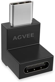 img 4 attached to 🔌 AGVEE [4 штуки] 90-градусный USB-C разъем мужской на женский USB-C адаптер (Тип-C 3.2 Gen 2) - Конвертер высокоскоростного видео и данных 10 ГБ/с, черный