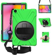 📱 shockproof heavy duty rugged case for samsung galaxy tab a 10.1" sm-t510/t515 - zenrich galaxy tab a 10.1 case 2019 t510 t515, with 360 rotating kickstand, hand strap & shoulder belt in green logo