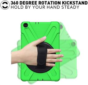 img 2 attached to 📱 Shockproof Heavy Duty Rugged Case for Samsung Galaxy Tab A 10.1" SM-T510/T515 - ZenRich Galaxy Tab A 10.1 Case 2019 T510 T515, with 360 Rotating Kickstand, Hand Strap & Shoulder Belt in Green