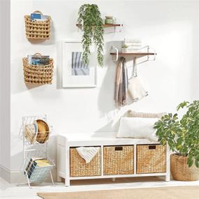 img 2 attached to mDesign Natural Woven Hyacinth Closet Storage Wall Mount Organizer Basket Bin - Maximize Space and Organization in Closets, Bedrooms, Bathrooms, and More - 2 Pack - Natural/Tan