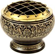 🔥 alternative imagination: exquisite solid black brass screen burner with artistic carving and wooden coaster логотип