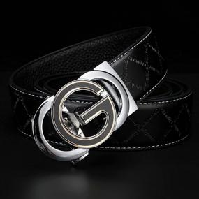 img 2 attached to 👔 Premium Black Leather Ratchet Belt Accessories for Men by Civantiya