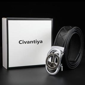 img 3 attached to 👔 Premium Black Leather Ratchet Belt Accessories for Men by Civantiya