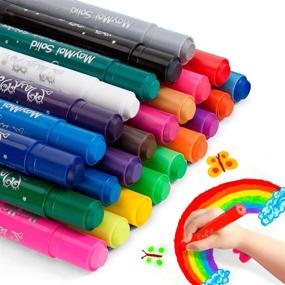img 4 attached to 🎨 МайМой моющиеся акриловые карандаши: безопасная для детей, быстросохнущая и без беспорядка краска (24 ярких цвета, 6 г)