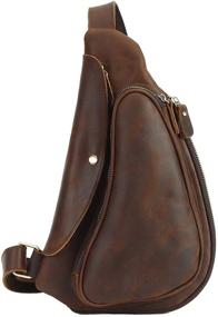 img 4 attached to 🎒 Leathario Brown Shoulder Crossbody Backpack - Top Choice for Casual Daypacks with 33 Backpacks