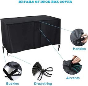 img 2 attached to 🌧️ Protective Waterproof Deck Box Cover with Buckles Drawstring – Aidetech Patio Storage Box, 52x17x22inch