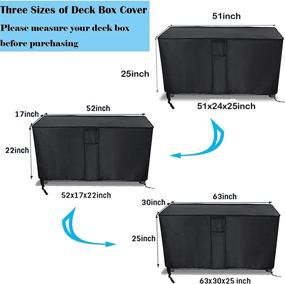 img 3 attached to 🌧️ Protective Waterproof Deck Box Cover with Buckles Drawstring – Aidetech Patio Storage Box, 52x17x22inch