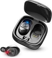 🎧 наушники kindpack earbuds 5.0 mini с зарядным кейсом - водонепроницаемость ipx5, hi-fi стерео, встроенный микрофон - черный работающий дилетант. логотип