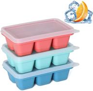 🧊 3 pack of kiyoki mini ice cube trays - easy-release silicone bottom, stackable small ice cube molds with lid for freezer and cocktail logo