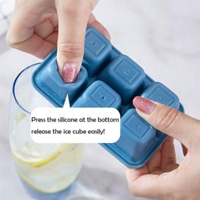 img 3 attached to 🧊 3 Pack of KIYOKI Mini Ice Cube Trays - Easy-Release Silicone Bottom, Stackable Small Ice Cube Molds with Lid for Freezer and Cocktail