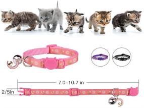 img 1 attached to Ultimate Glow-in-the-Dark Cat Collar Set: 3PCS Breakaway with Bell, Golden Moon, Glowing Sun & Star - Perfect for Kittens with Adorable Pendant!