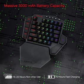 img 2 attached to 🔴 Redragon K585 DITI Wireless One-Handed Mechanical Keyboard - 42 Keys, 2.4Ghz RGB 40% Gaming Keypad with 7 Macro Keys, Detachable Wrist Support, 3000 mAh Battery (Brown Switch)