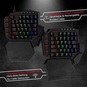 img 3 attached to 🔴 Redragon K585 DITI Wireless One-Handed Mechanical Keyboard - 42 Keys, 2.4Ghz RGB 40% Gaming Keypad with 7 Macro Keys, Detachable Wrist Support, 3000 mAh Battery (Brown Switch)