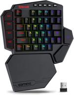 🔴 redragon k585 diti wireless one-handed mechanical keyboard - 42 keys, 2.4ghz rgb 40% gaming keypad with 7 macro keys, detachable wrist support, 3000 mah battery (brown switch) logo