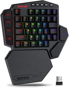 img 4 attached to 🔴 Redragon K585 DITI Wireless One-Handed Mechanical Keyboard - 42 Keys, 2.4Ghz RGB 40% Gaming Keypad with 7 Macro Keys, Detachable Wrist Support, 3000 mAh Battery (Brown Switch)