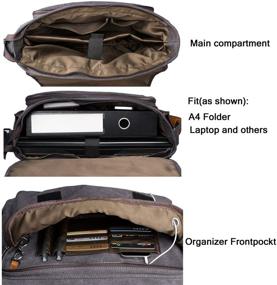 img 2 attached to 🎒 Estarer 17-17.3 Inch Water-resistant Canvas Computer Messenger Bag - Ideal for Travel, Work, and College (New Version)