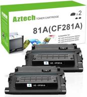 🖨️ high-quality aztech compatible toner cartridge for hp 81a cf281a 81x cf281x enterprise mfp m605 m604 printers - 2-pack, black logo