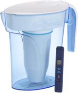 🚰 zerowater 7 cup water filter jug: fridge door design, 5 stage filtration, quality meter, & filter cartridge included logo