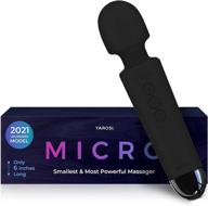 💆 yarosi micro personal massage wand with memory function - strong, cordless handheld massager for travel - perfect for back, legs, hand pains, sports recovery - bk логотип